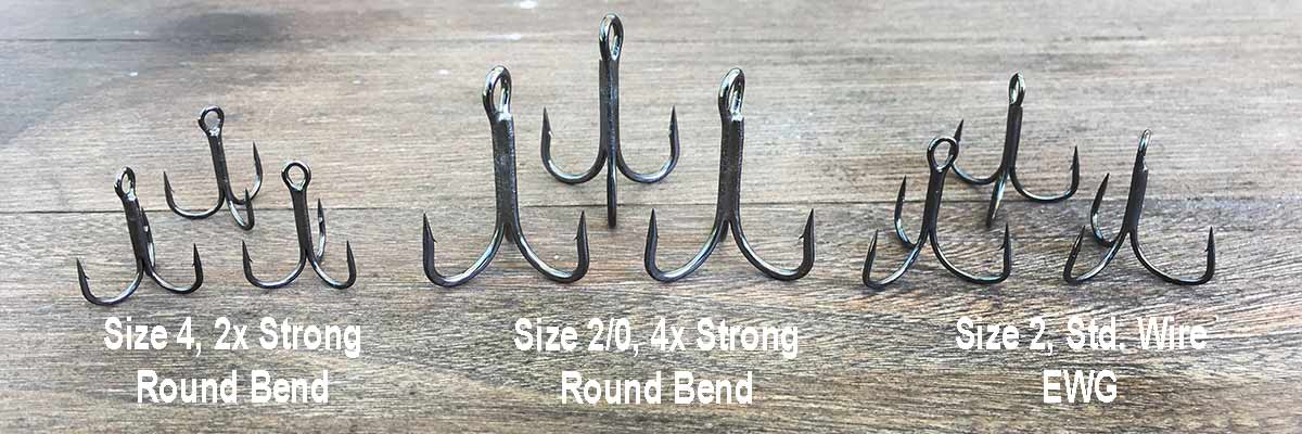 Treble 2x Strong Round Bend - USA Fishing Hooks